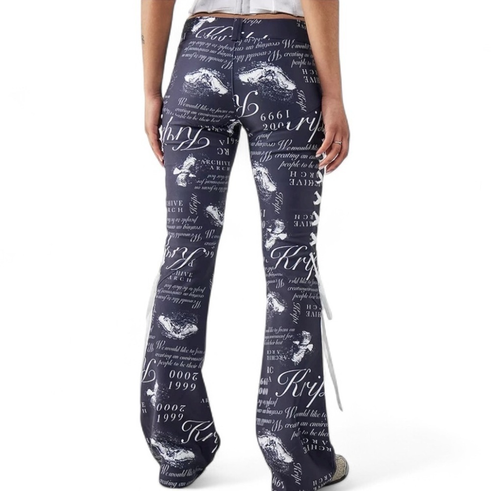 Nwt The Kript Washi Printed Laced Flare Pants — image 3 of 8